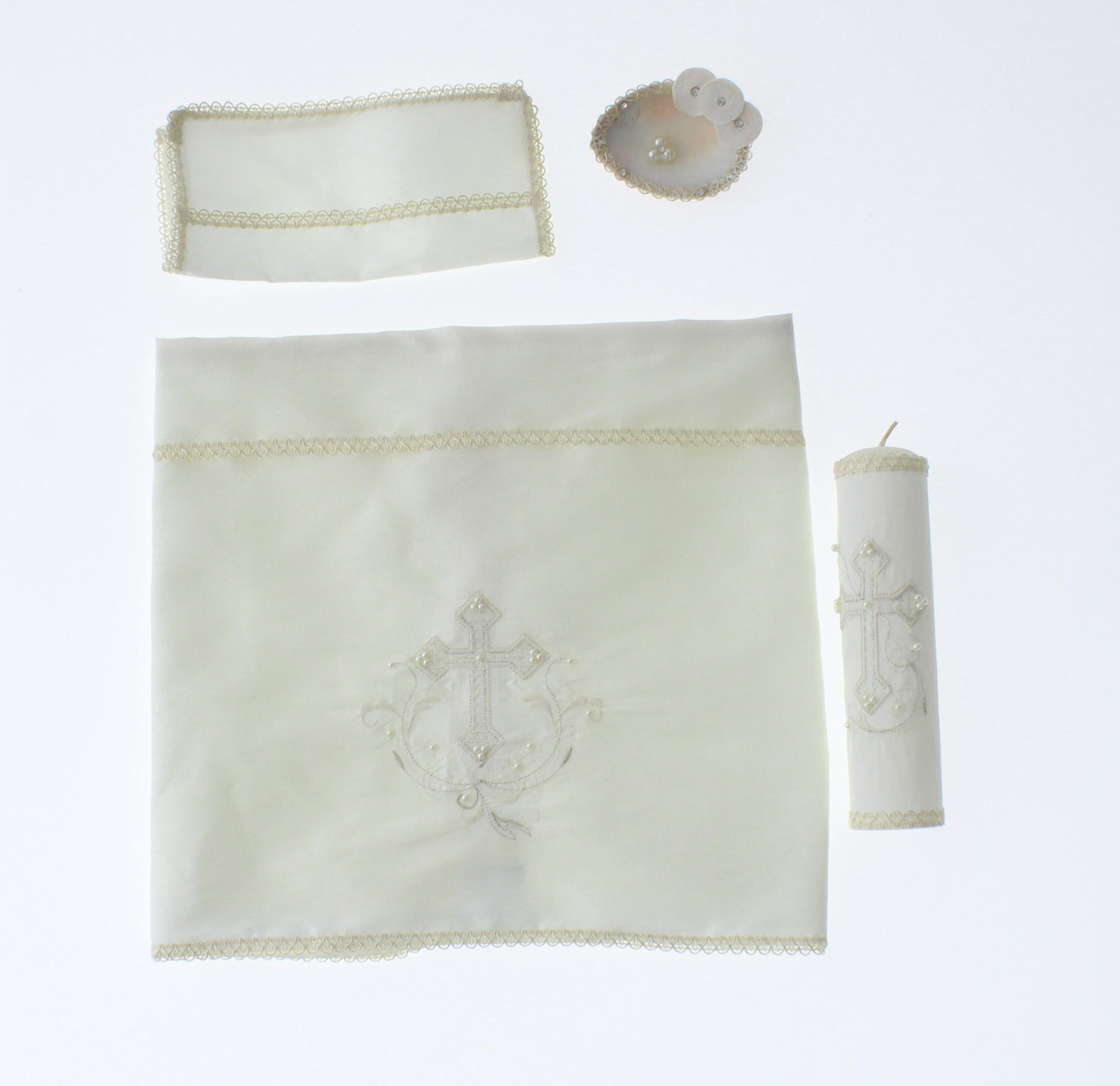 Ropón Bautizo Niño con Kit de Vela y Sabana 3466 0 a 4 Años.