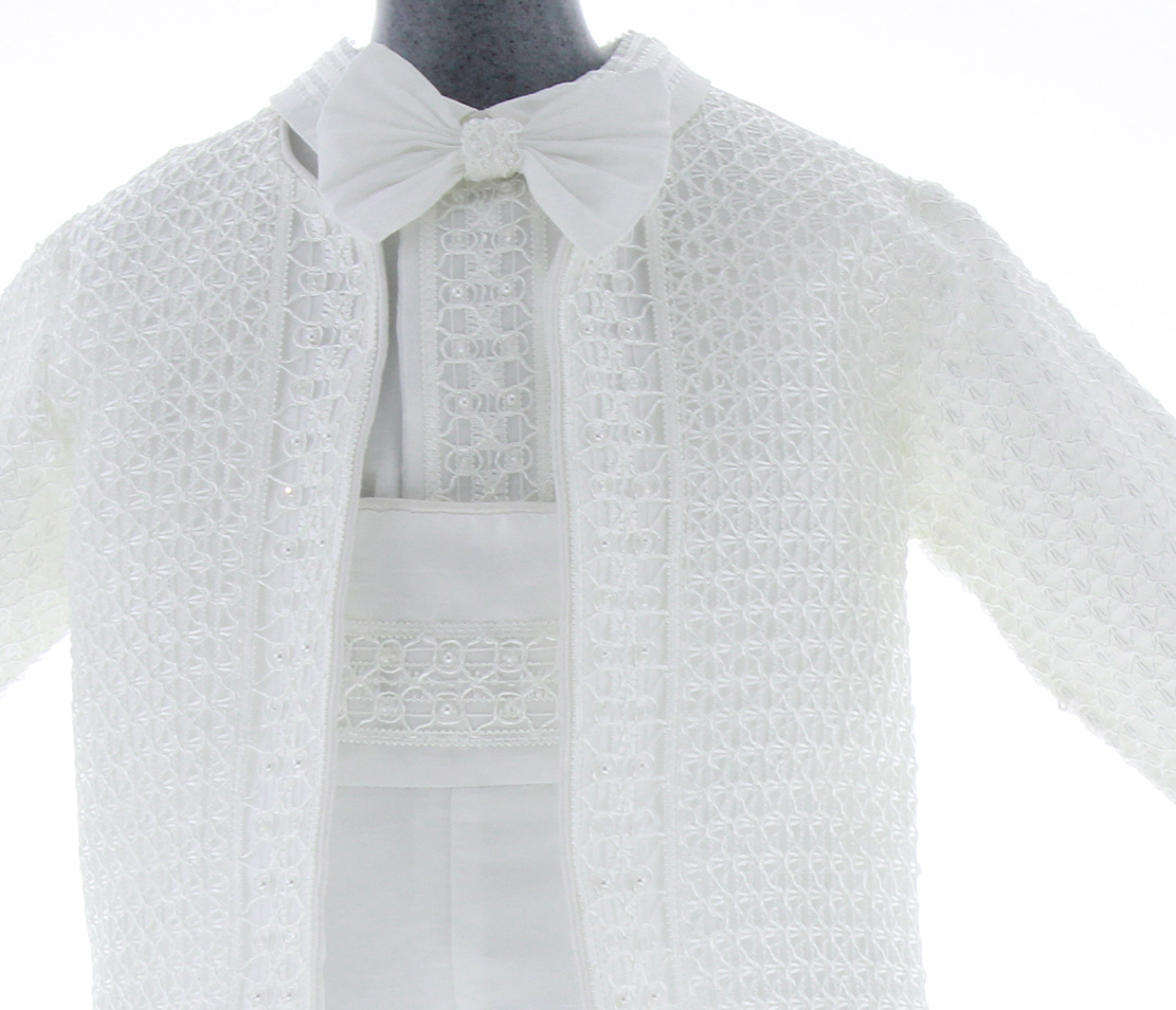 Ropón Bautizo Niño con Kit de Vela y Sabana 3469 0 a 4 Años.