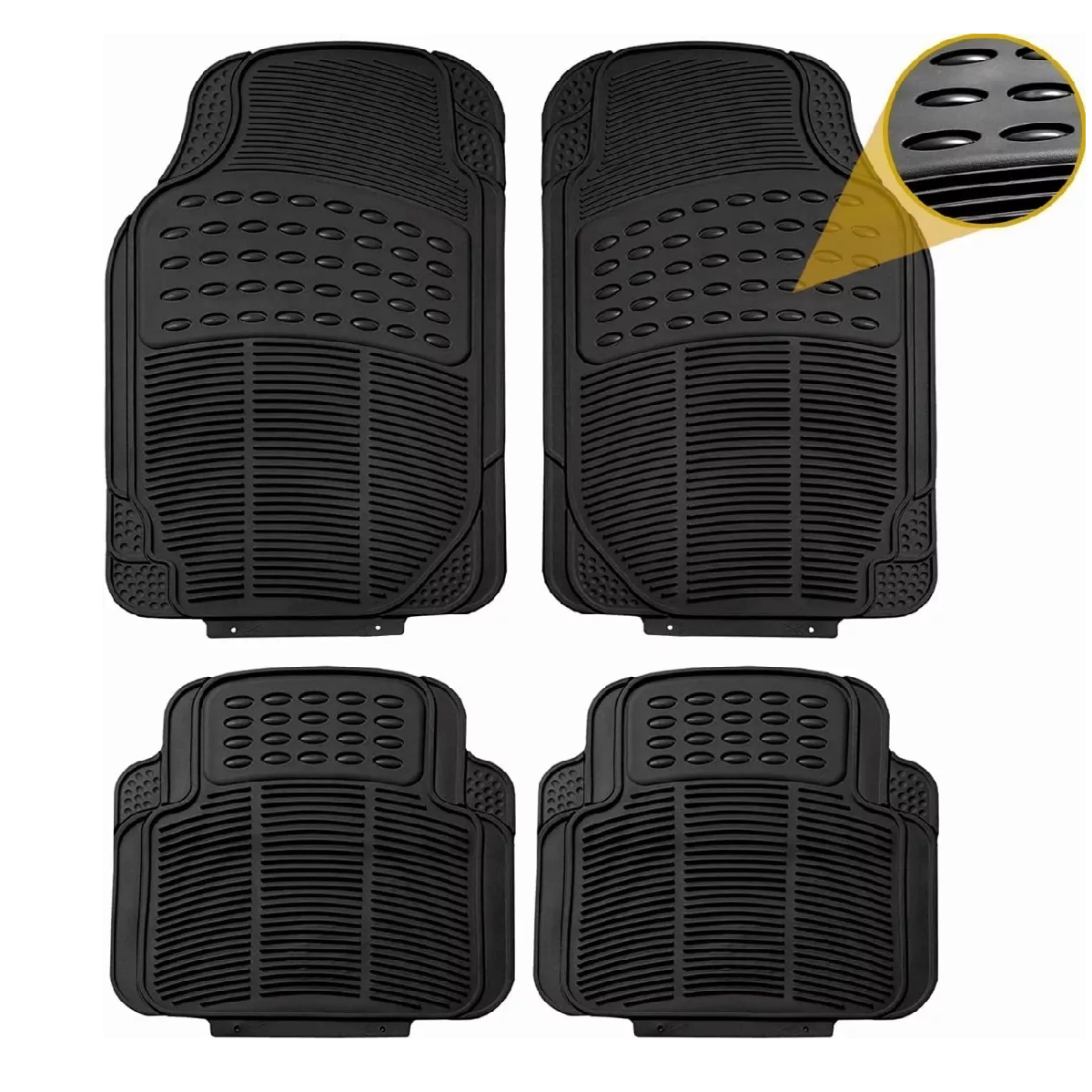 Juego Tapete 4 Piezas Uso Rudo Autos Y Camionetas Universal