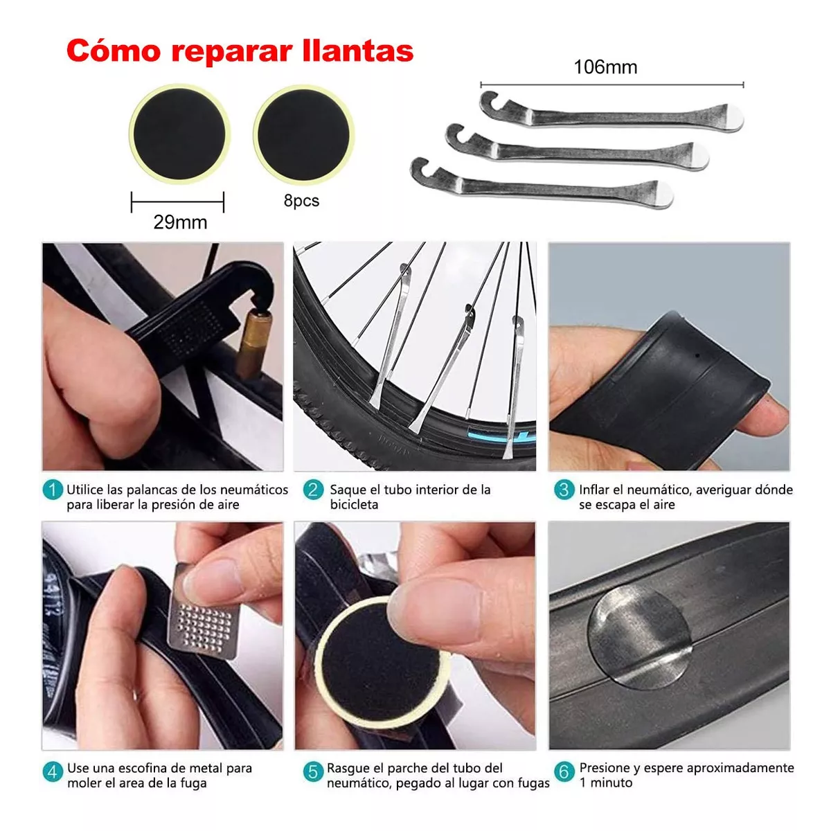 Kit De Herramientas Para Reparar Bicicleta Con Bolsa 16 En 1