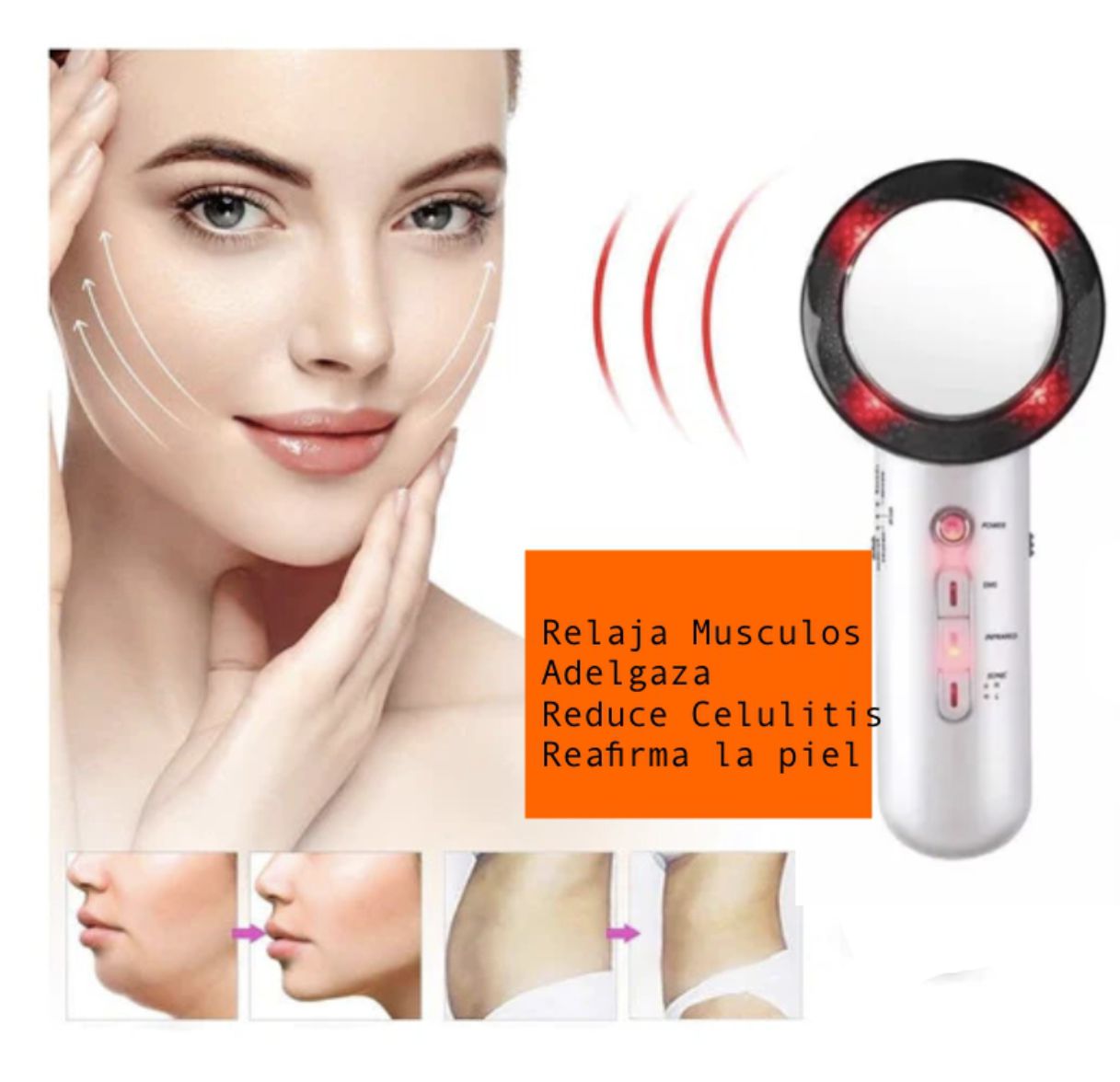 Masajeador 3 en 1  Ultrasonico Galvanica EMS 