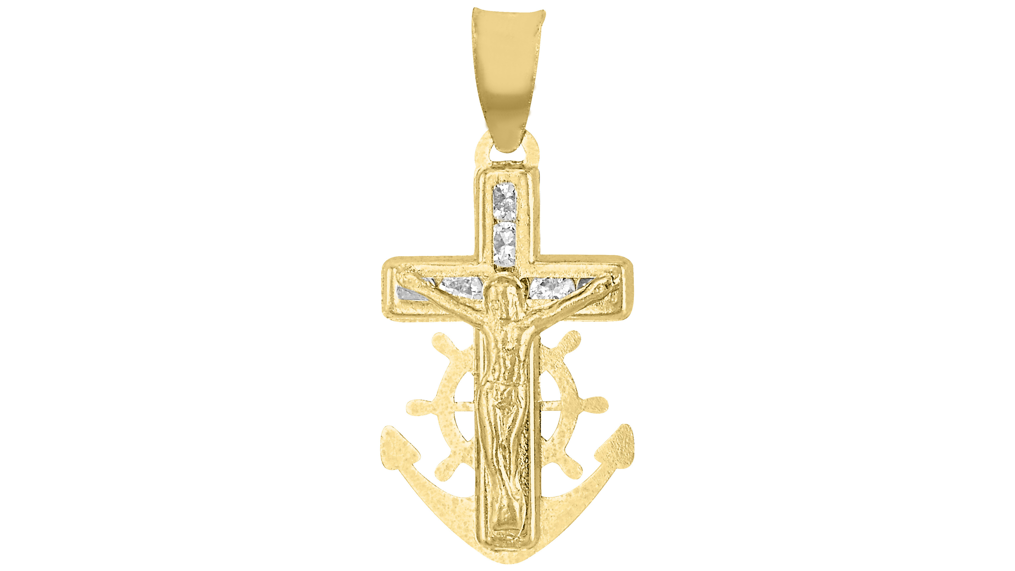 Dije Mini Ancla Cristo 10K - 3704