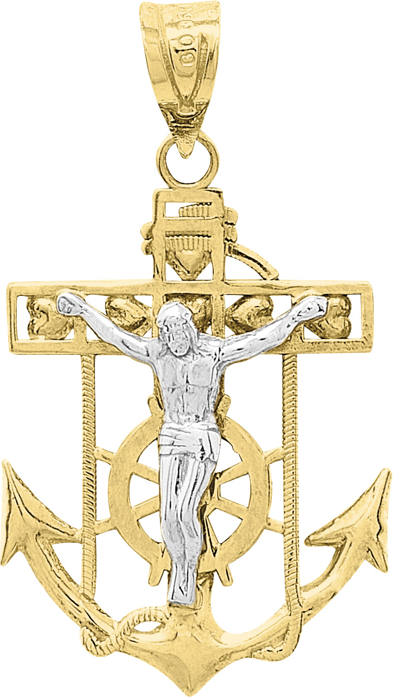 Dije Ancla Grande Bicolor 10K - 3705