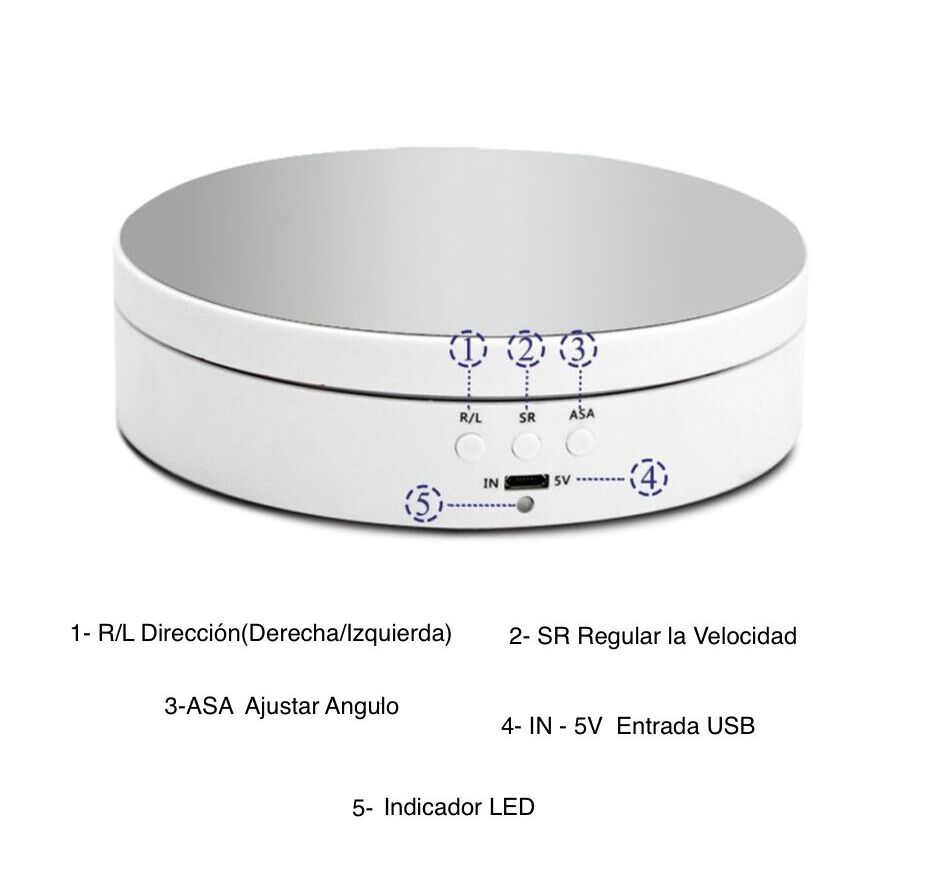 Base Plataforma Exhibición Fotografía Productos  360 Giratoria