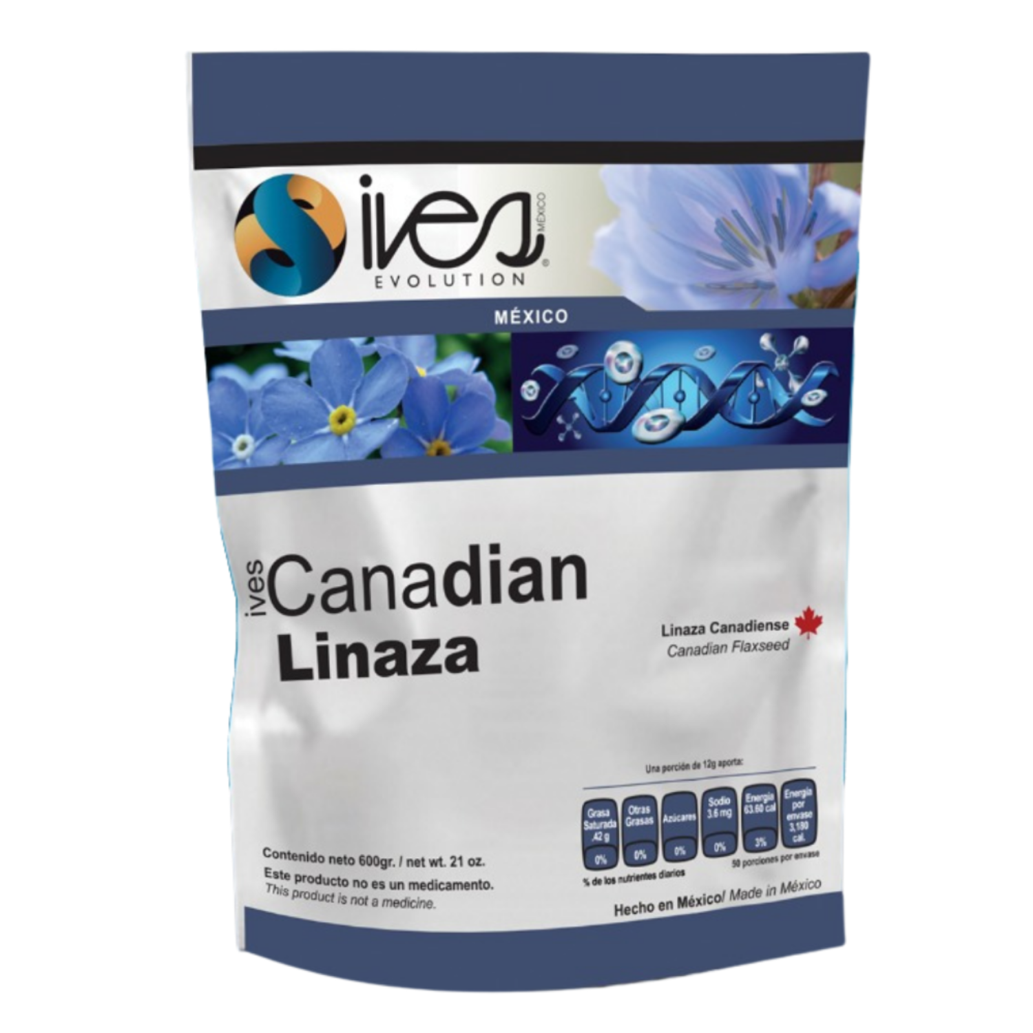 Canadian Ives Evolution México Linaza Canadiense Molida Cultivo Orgánico 600 Gr.