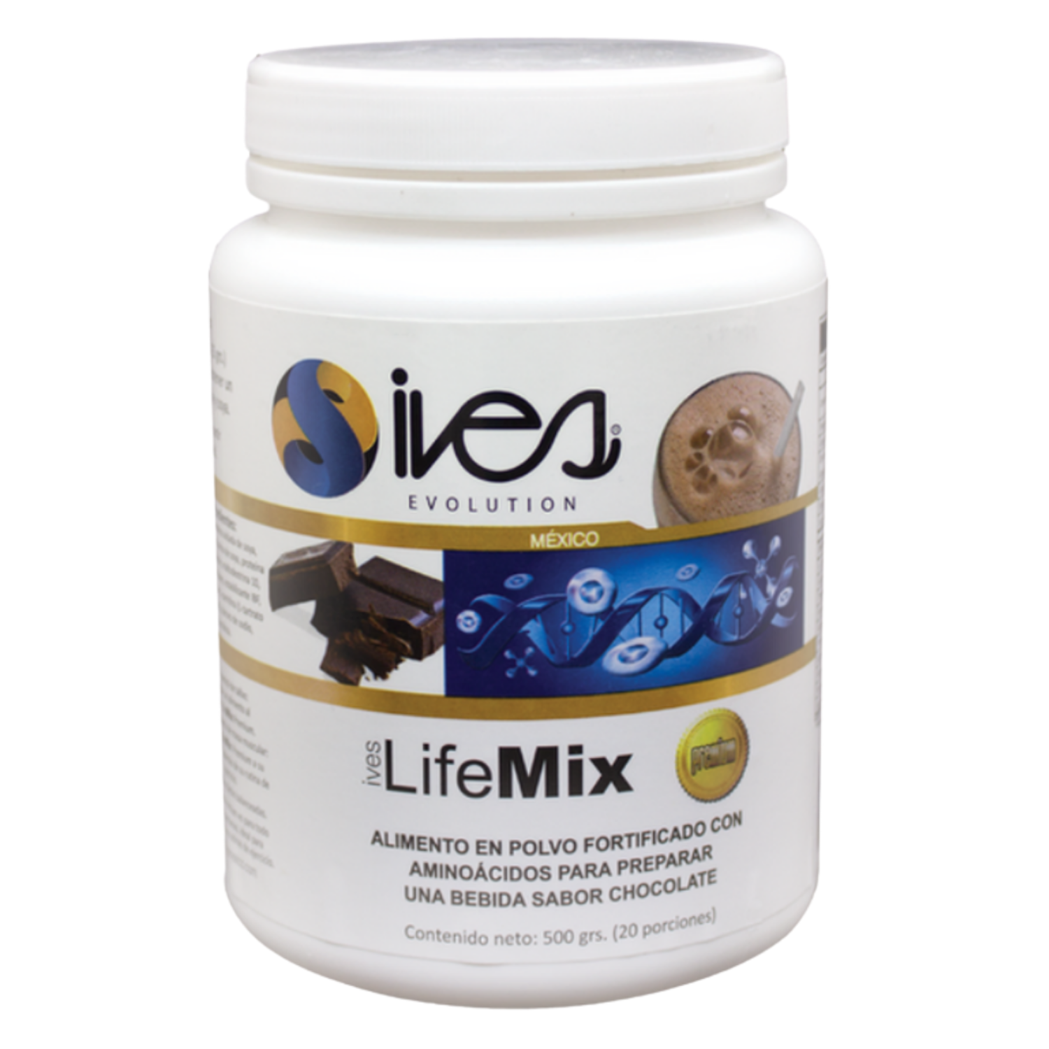 Proteína de suero de leche soya Life Mix Premium Cocoa Ives Mexico 20 U