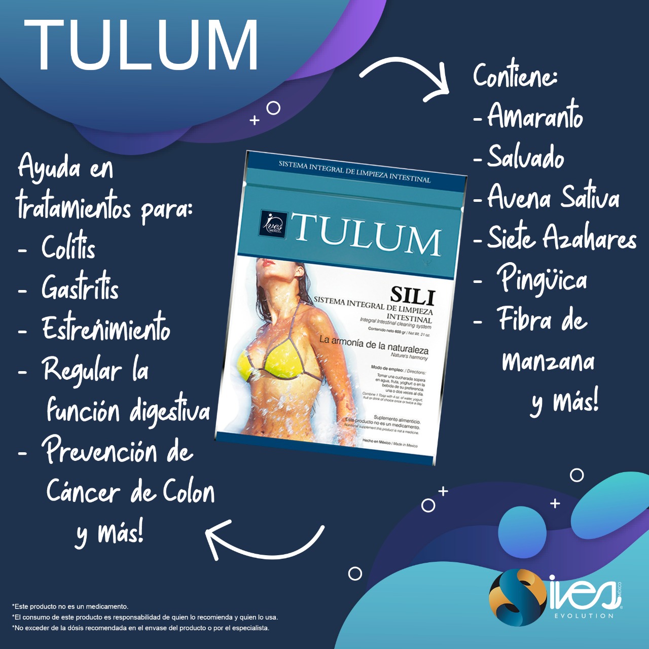 Fibra de origen vegetal orgánica Ives Evolution Mexico Tulum SILI 600 g