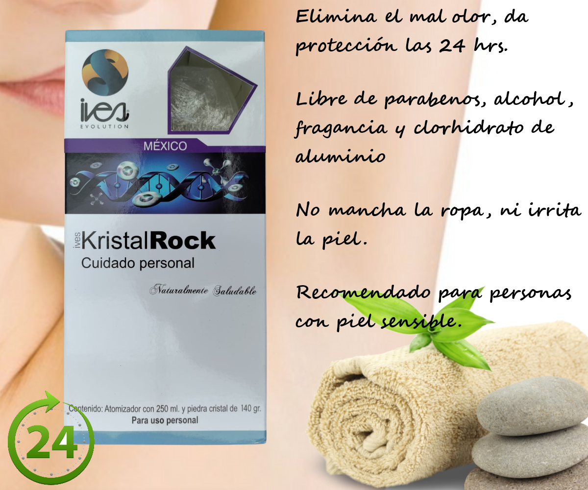 Kristal Rock Ives Evolution México Desodorante Ecológico Natural