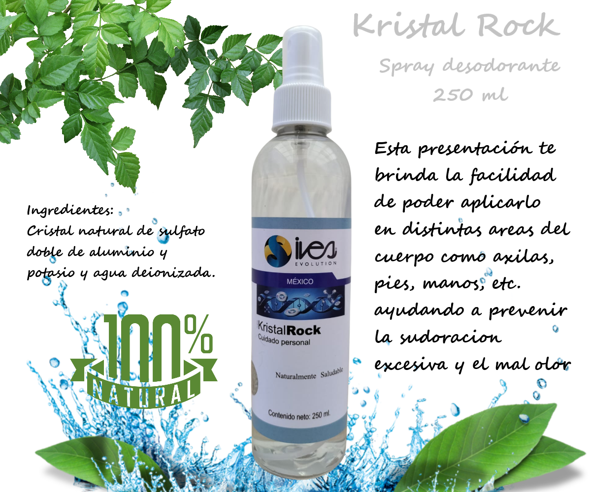 Kristal Rock Ives Evolution México Desodorante Ecológico Natural