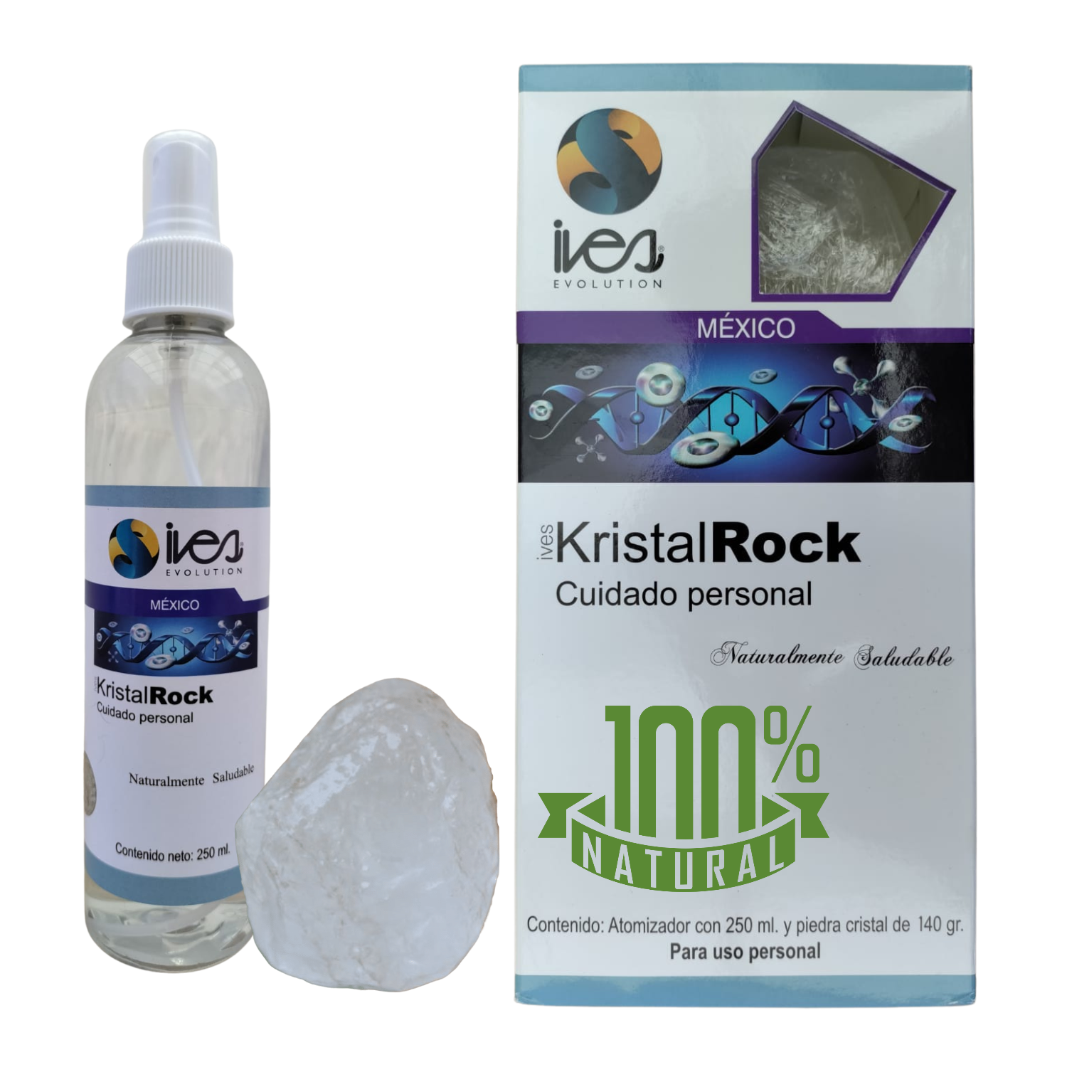 Kristal Rock Ives Evolution México Desodorante Ecológico Natural