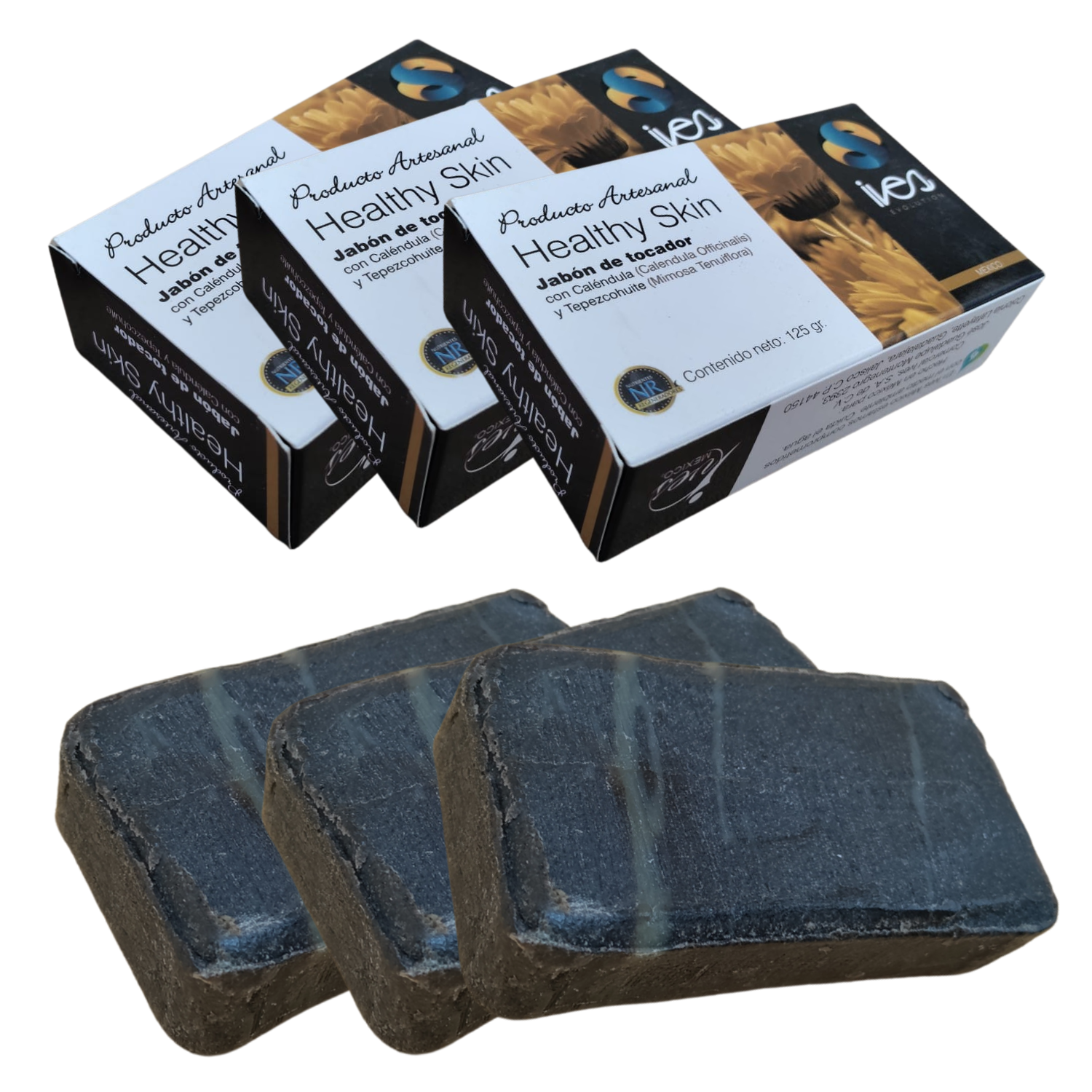 Jabón Artesanal Caléndula Tepezcohuite Coco Healthy Skin Ives Evolution México 3 pack