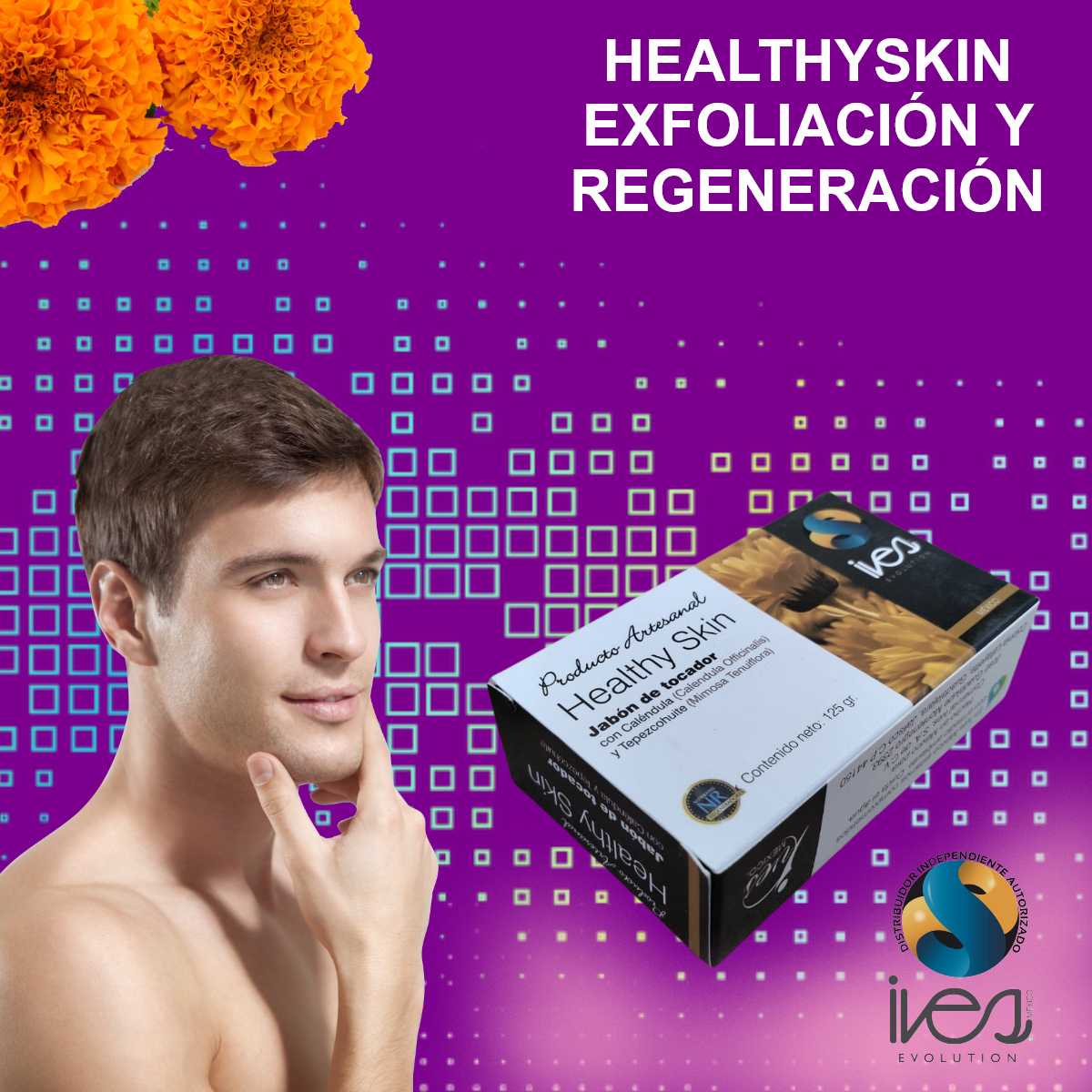 Jabón Artesanal Caléndula Tepezcohuite Coco Healthy Skin Ives Evolution México 3 pack