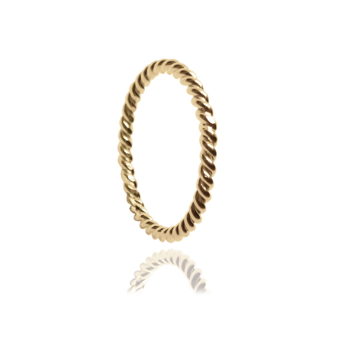 Anillo sencillo de plata con baño de oro , Colección Bejuco, Joyería para Mujer de Anante Joyería