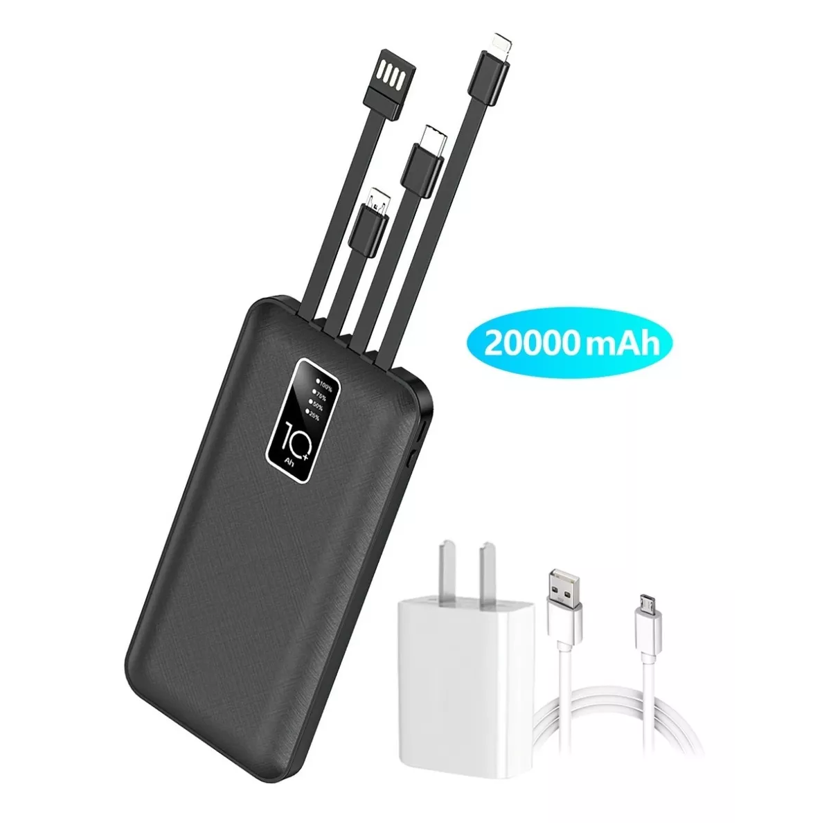 Cargador Power Bank Pila Bateria Portatil 20000mah+adaptador