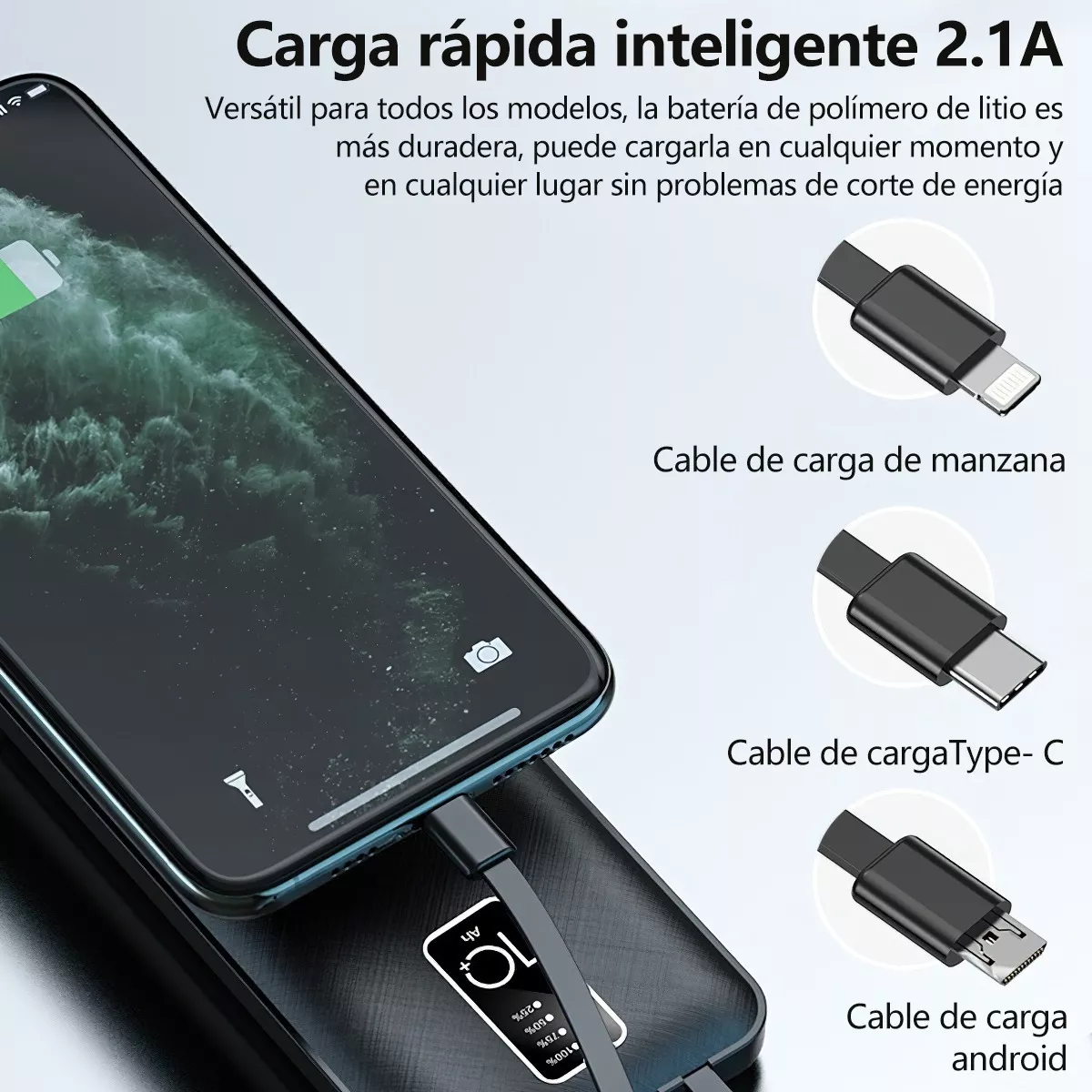 Cargador Power Bank Pila Bateria Portatil 20000mah+adaptador