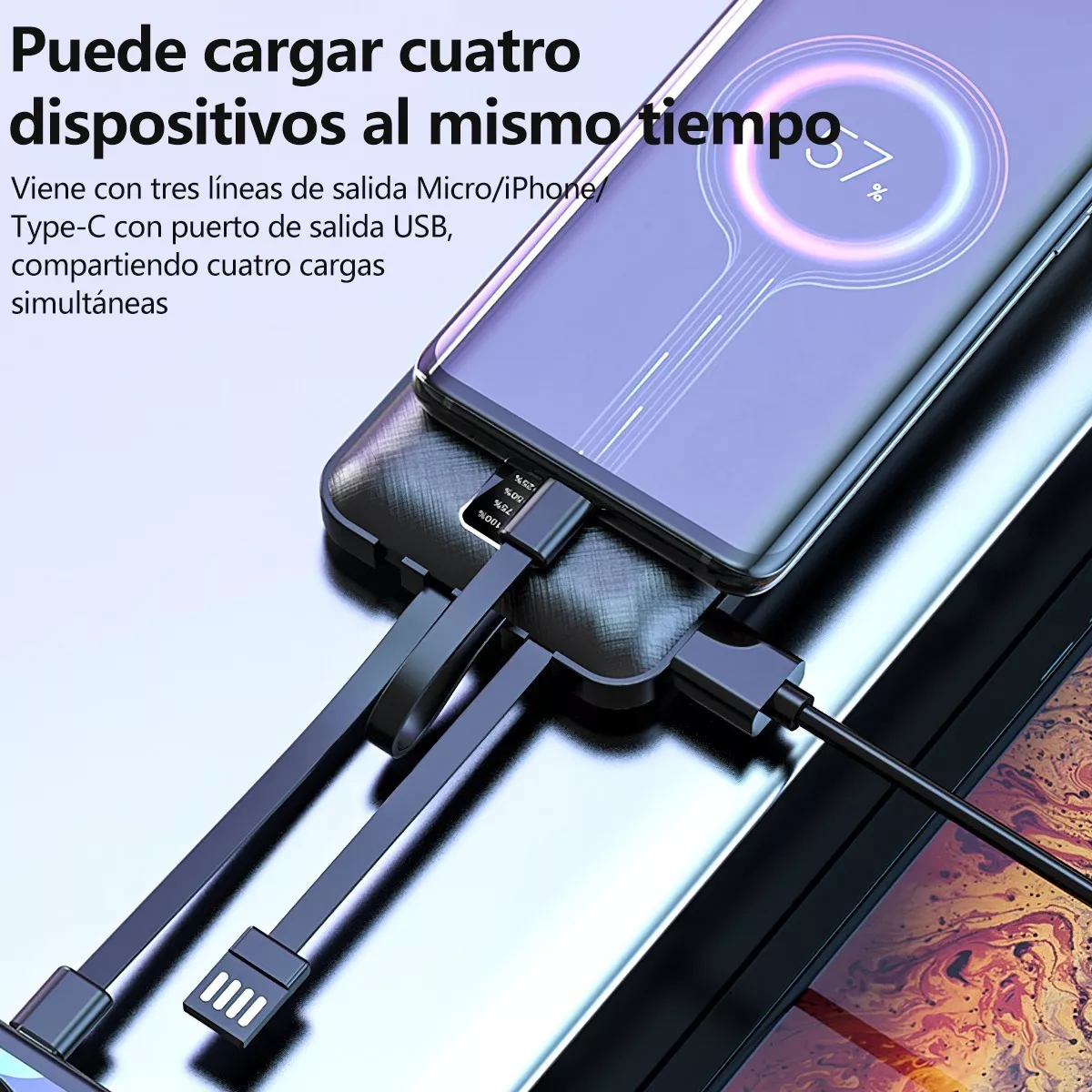 Cargador Power Bank Pila Bateria Portatil 20000mah+adaptador