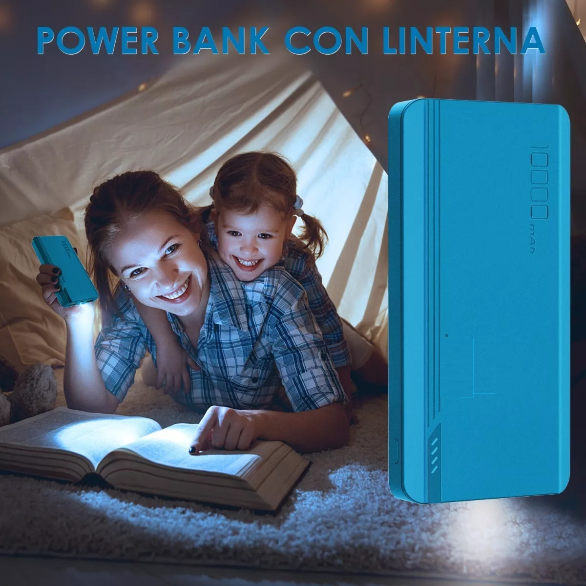 Power Bank Pila Bateria Portatil 10000mah Carga Rapida 1hora Azul