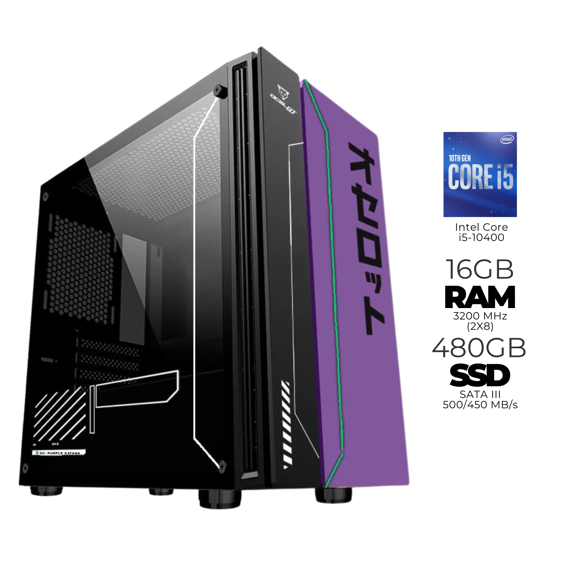 The Boss Gaming Katana Intel Core i5-10400, 16 GB, 480 GB SSD, Windows 10