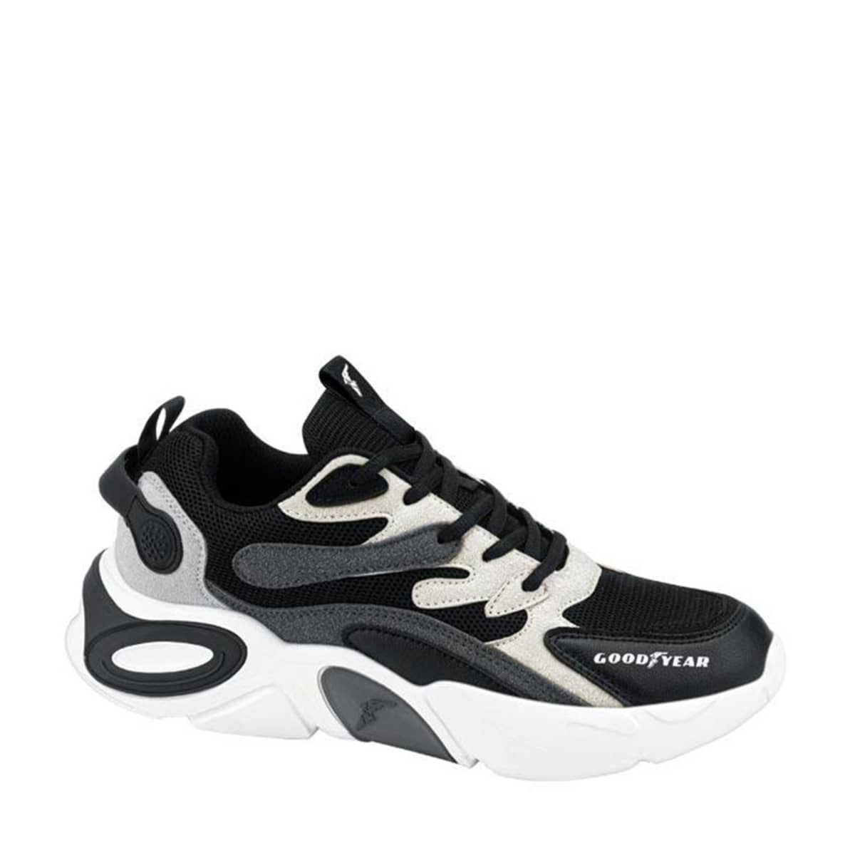 Tenis urbanos Chunky blancos con negro para hombre, marca Goodyear, mod. 1064558
