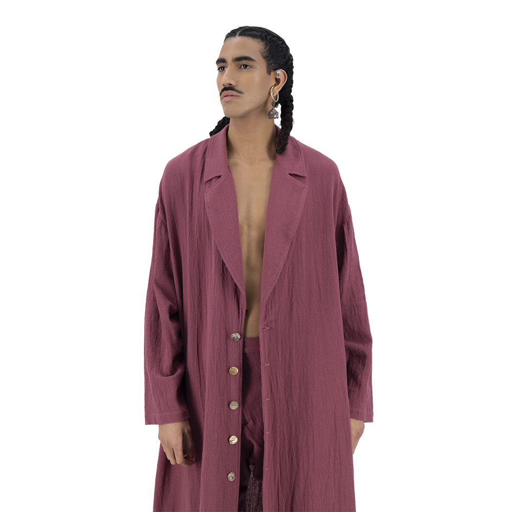 Túnica Colección Merkabá x Alan Wein vino algodón