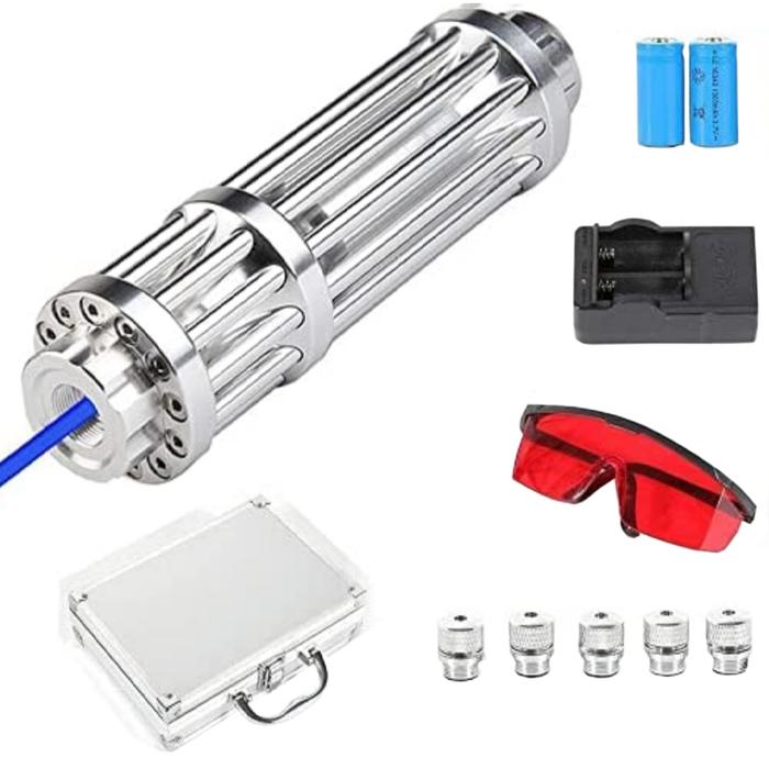 Puntero Láser Azul Ultra Potente MXRBE-001-17 Potencia 50000mW Alcance 90000m 3,1-3,8V 2 Pilas 16340 Se venden por separado Este Laser Quema, LazzaShot