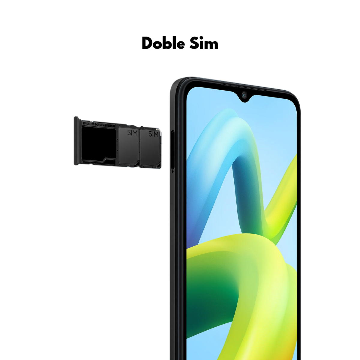 Celular Xiaomi Redmi A1 Helio-A22 4C 2GB 32GB 6.52Pulg HD Dual Sim Pin Europeo Black 