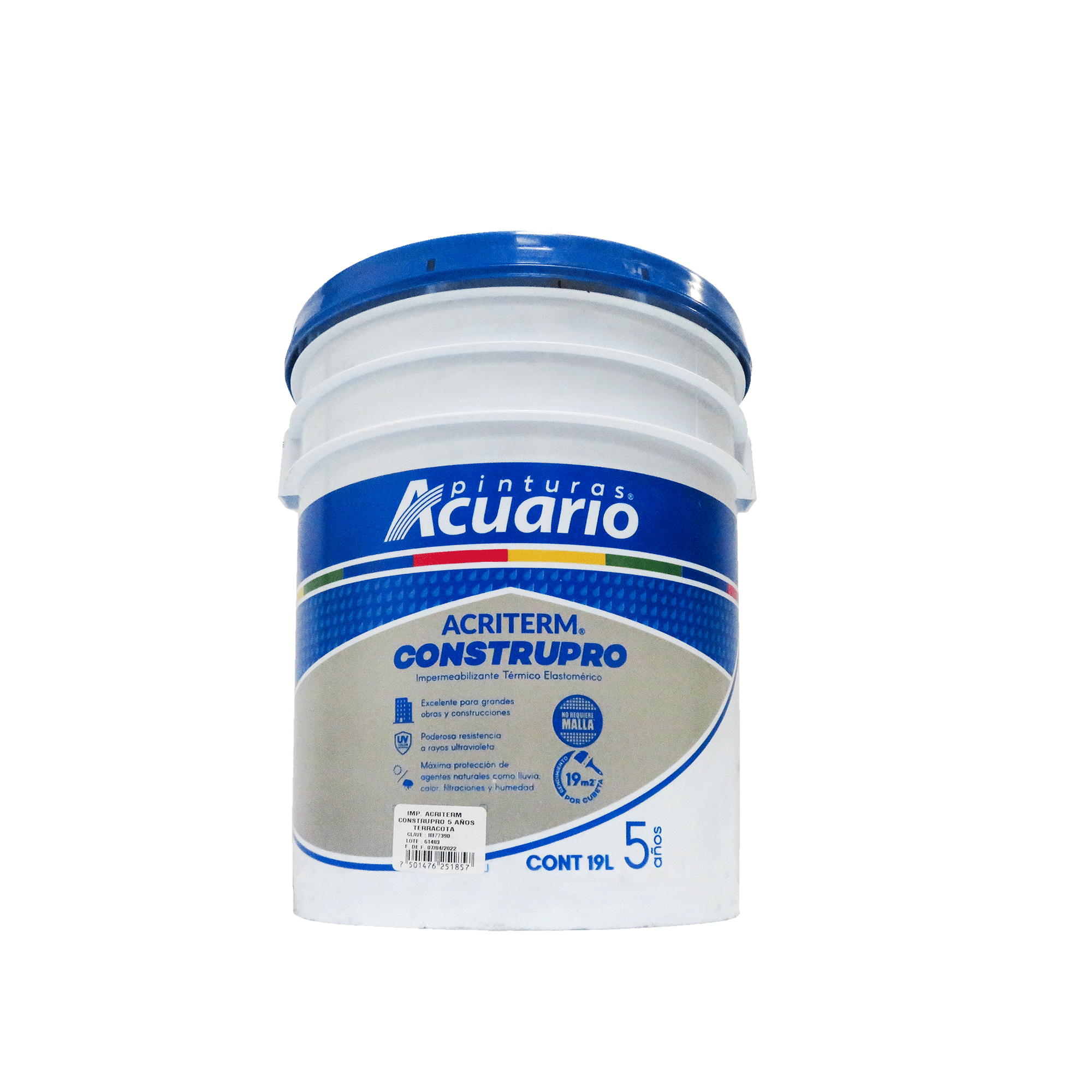 Impermeabilizante Acuario Construpro 5 Años 19 Lts