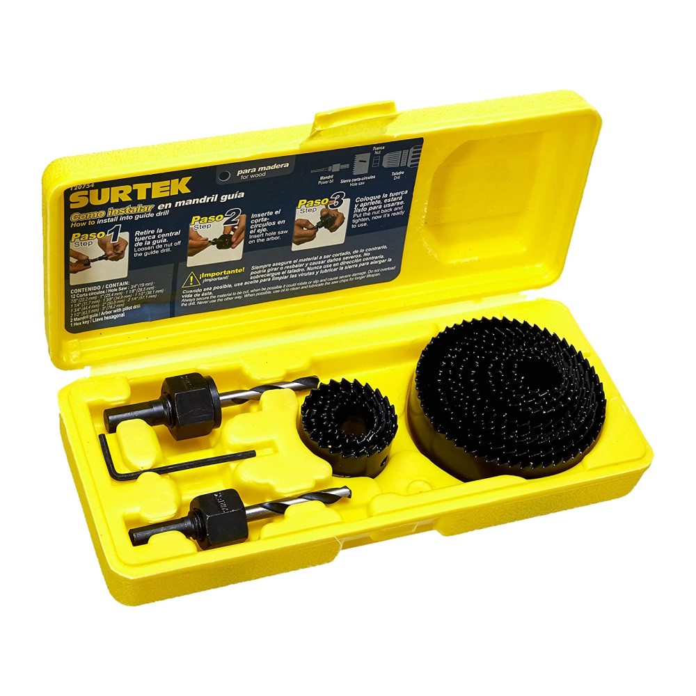 Juego 15 Sierras Corta Circulos Negro Bimetálicos Surtek