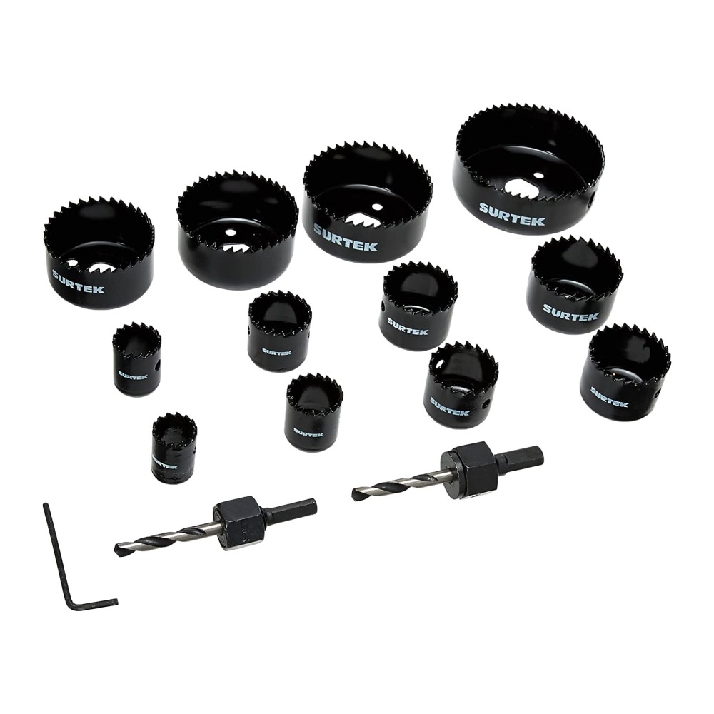 Juego 15 Sierras Corta Circulos Negro Bimetálicos Surtek