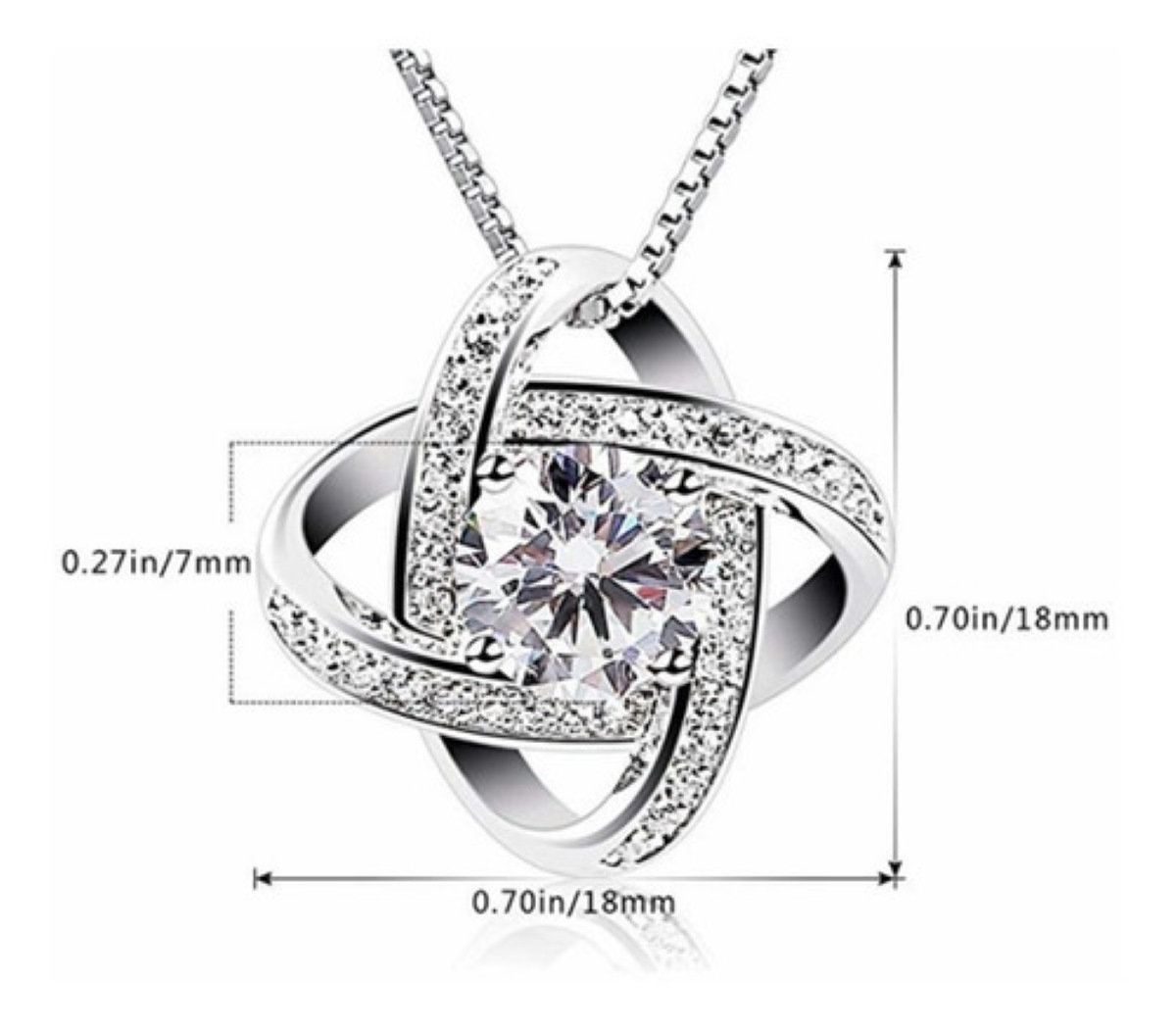 Collar De Plata De Ley 925 Con Zirconia-colgante De Damas
