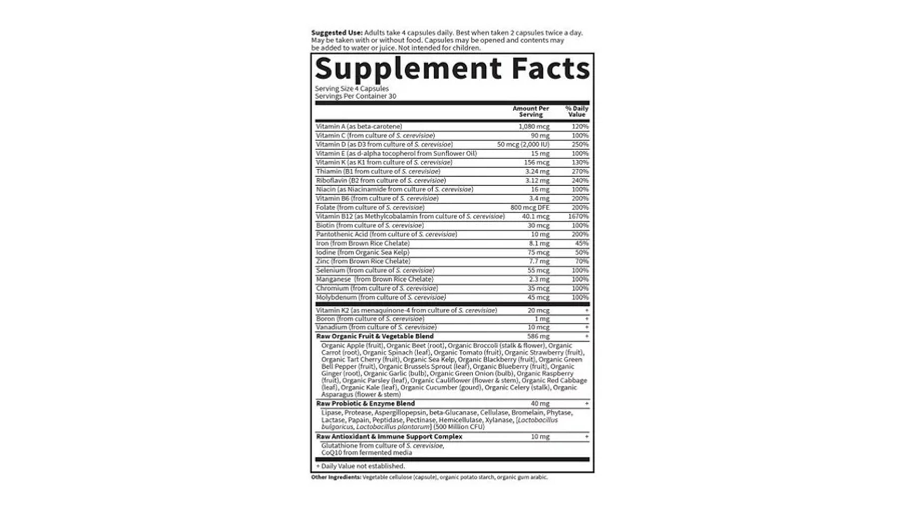 Multivitamínico Garden of Life Vitamin Code Women 120 Caps Con Selenio Y Biotin 