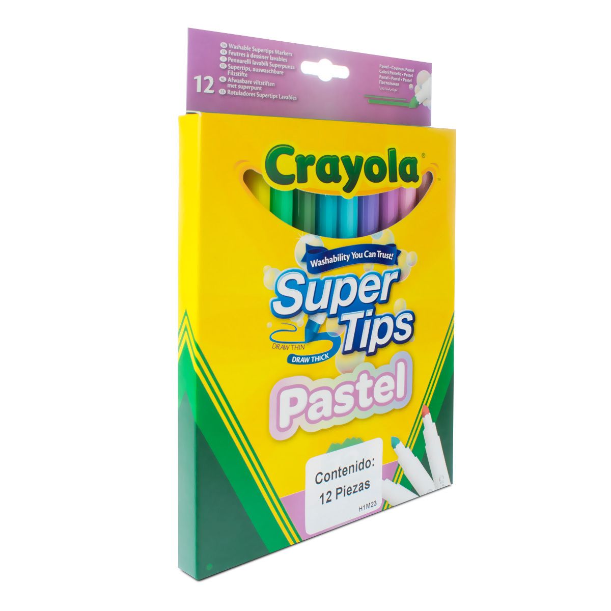 Plumones Super Tips Crayola de Colores pastel 12 pzas