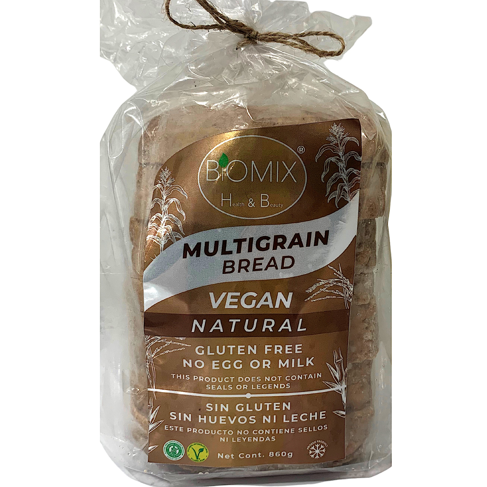 Pan Multigranos Certificado Sin Gluten, Lácteos Ni Huevo Natural 860 Gr Vegano, F.D.A Keto Friendly 
