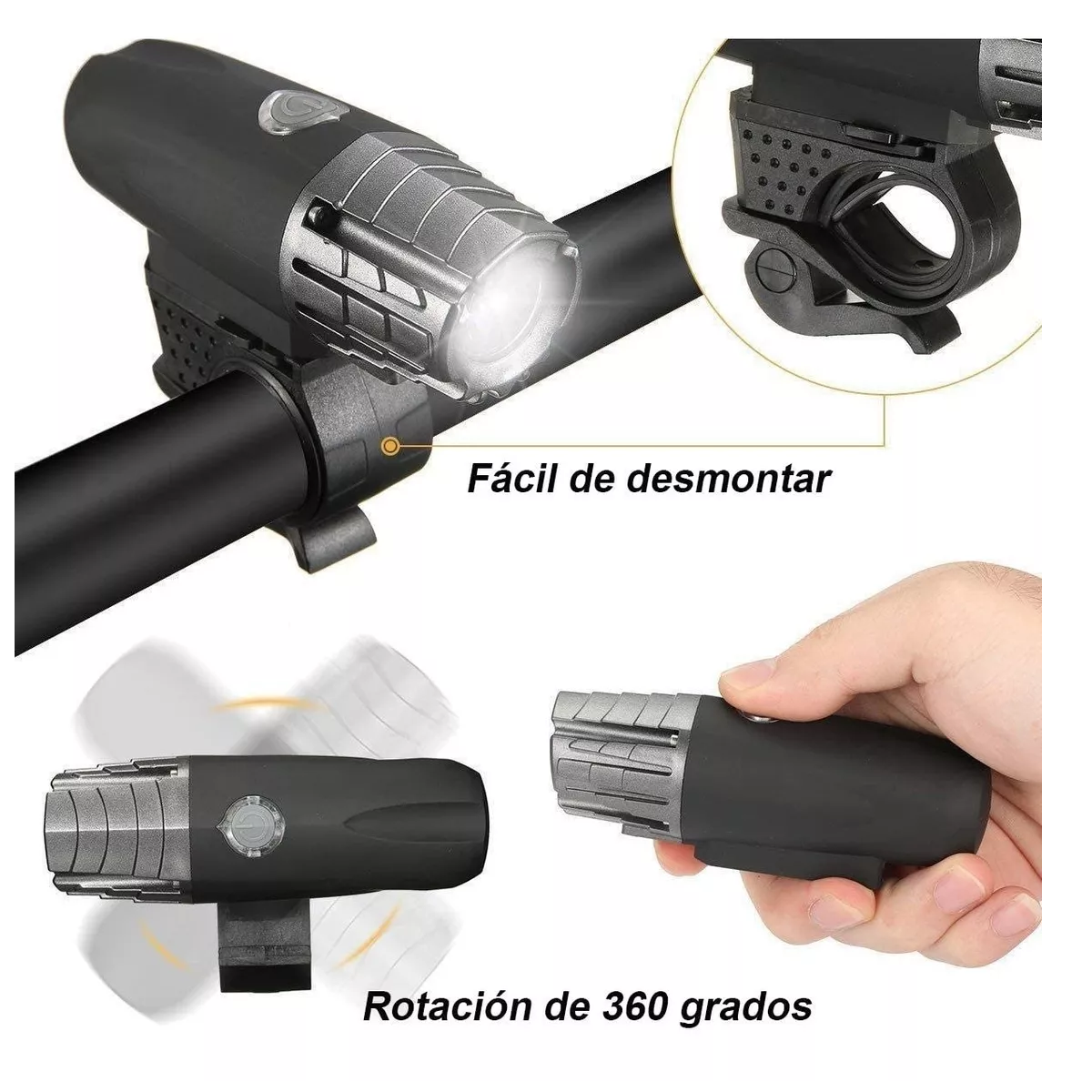 Lámpara Luces Para Bicicleta Usb Recargable Luz Trasera