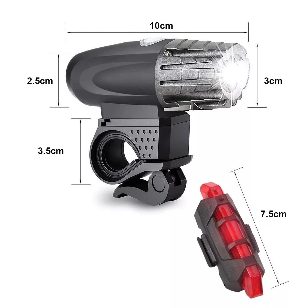 Lámpara Luces Para Bicicleta Usb Recargable Luz Trasera