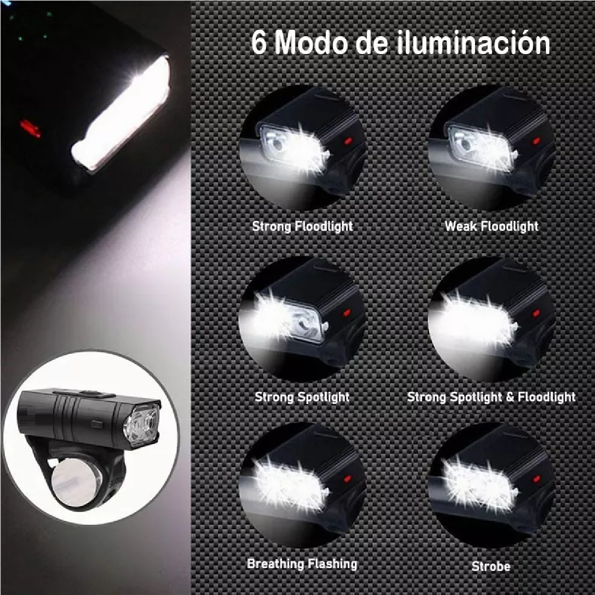 Luces Delanteras Y Traseras De Bicicleta A Prueba De Lluvia