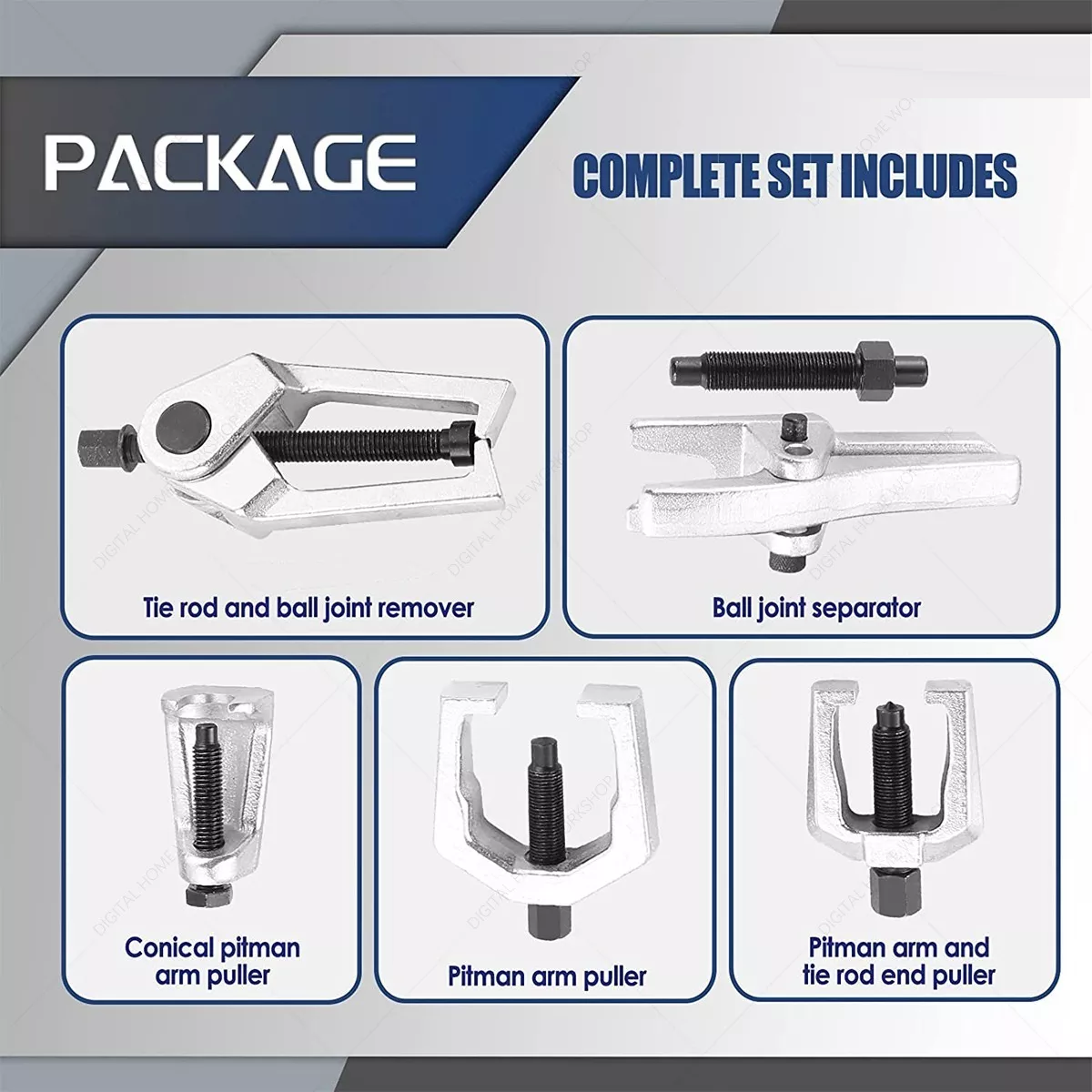 Kit Prensa Instalador Montar Desmontar Rótulas 5pcs