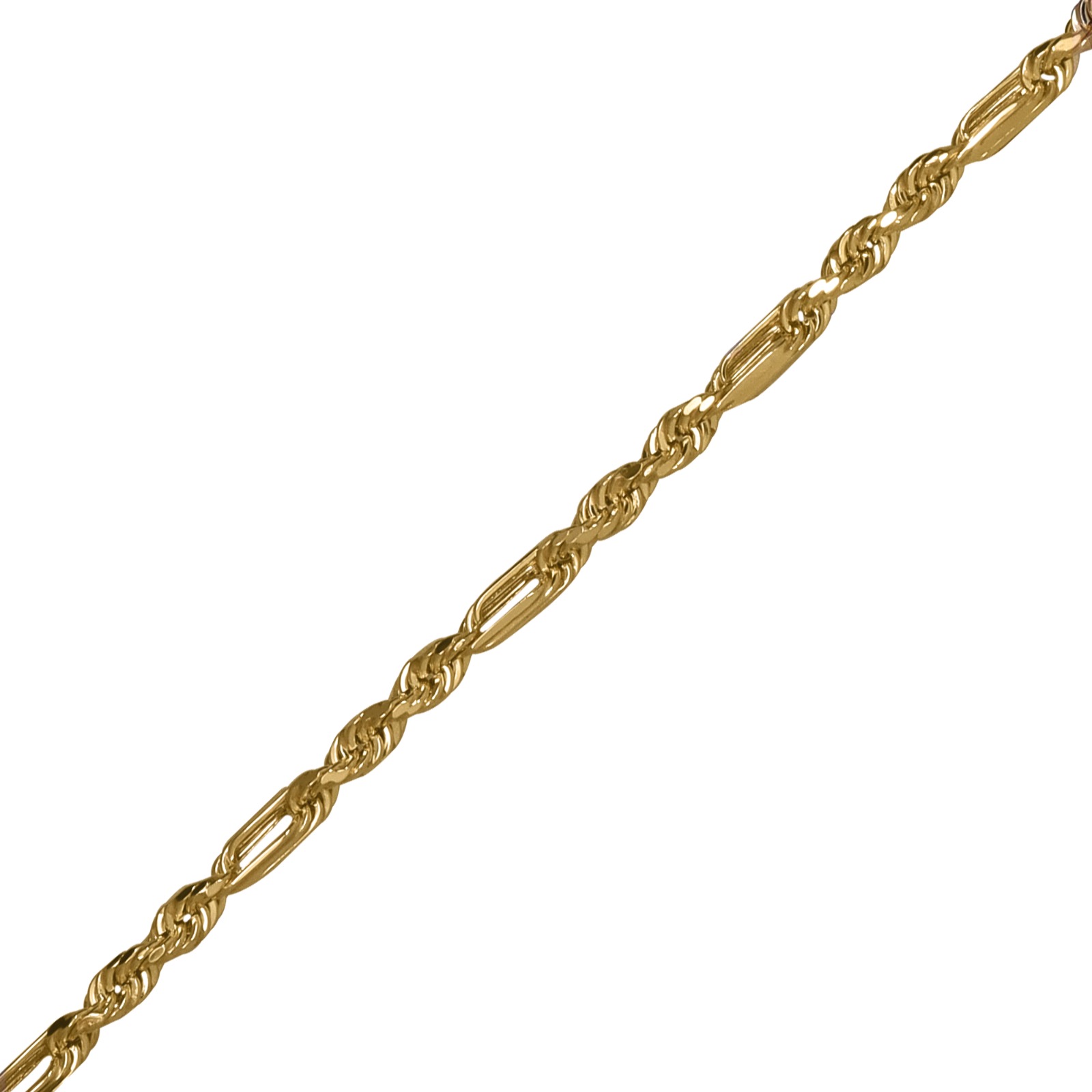 Pulsera Torzal Figaro Esclava Oro 10k Italiano 18cm - 3mm