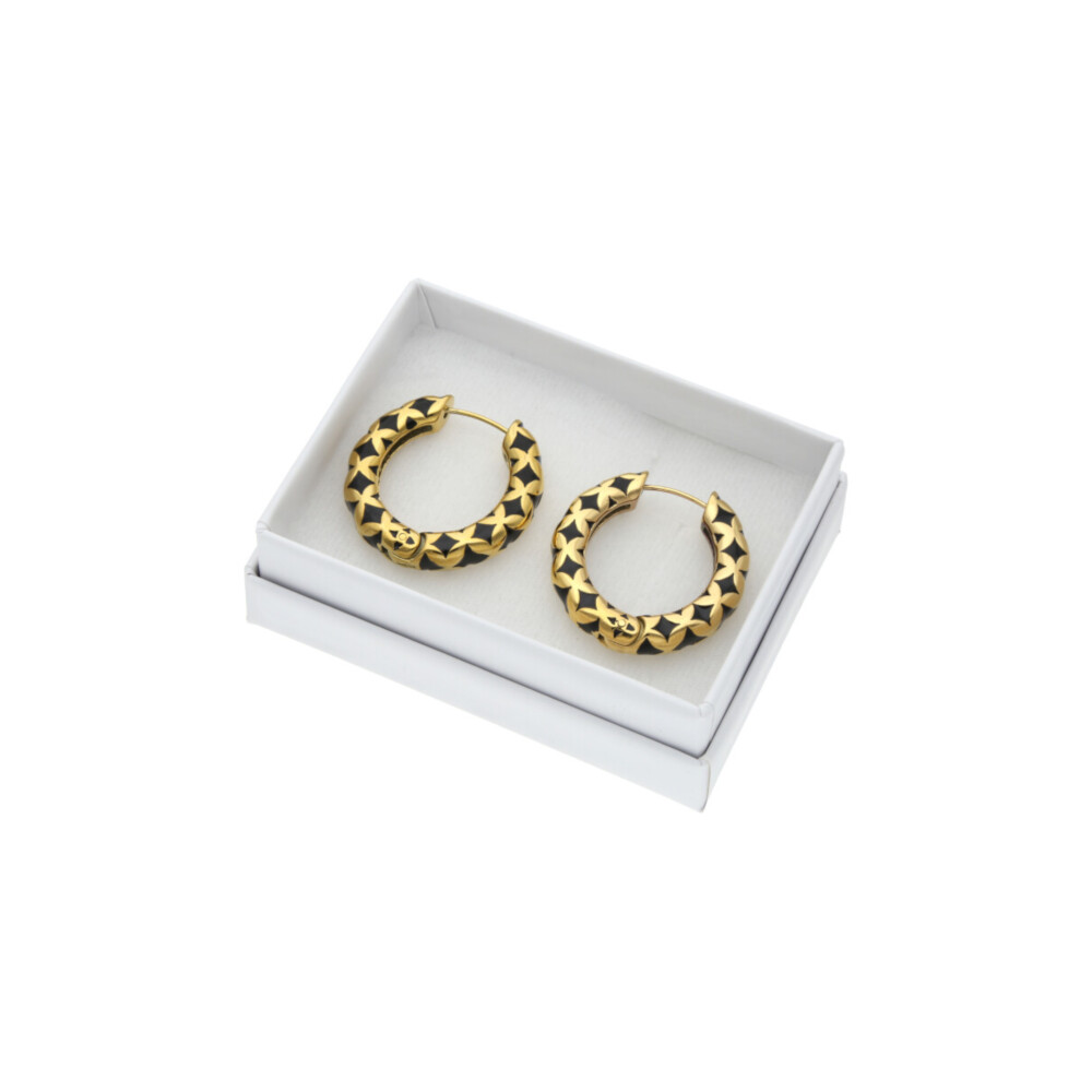 Arete Arracadas Rombo Estrella Negro