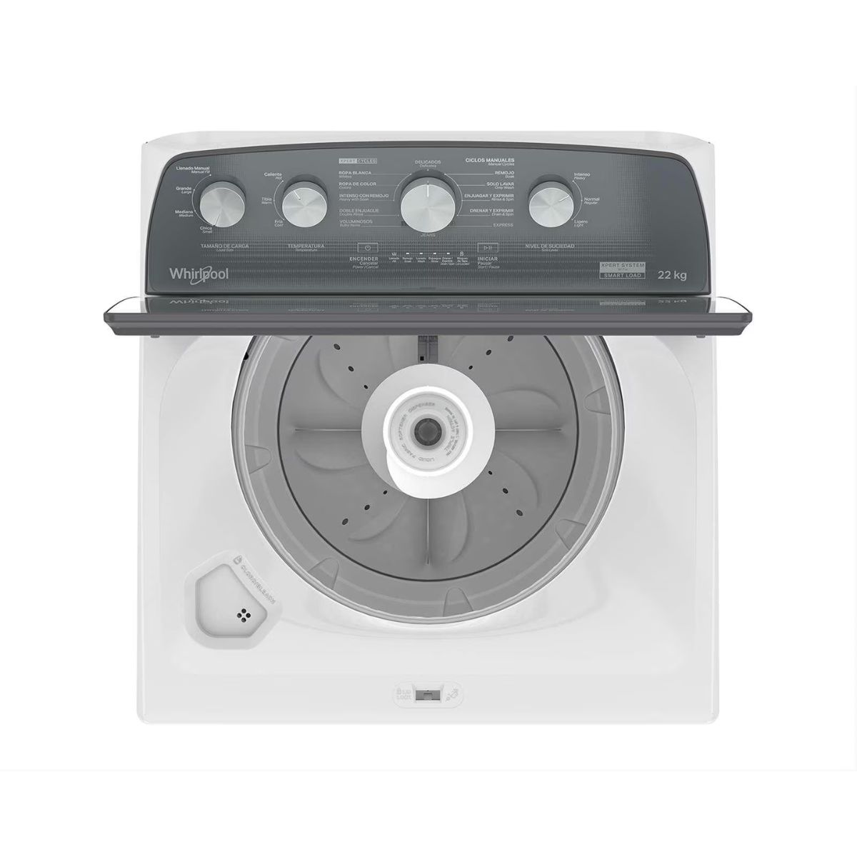 Lavadora 22kg automatica tapa cristal agitador whirlpool