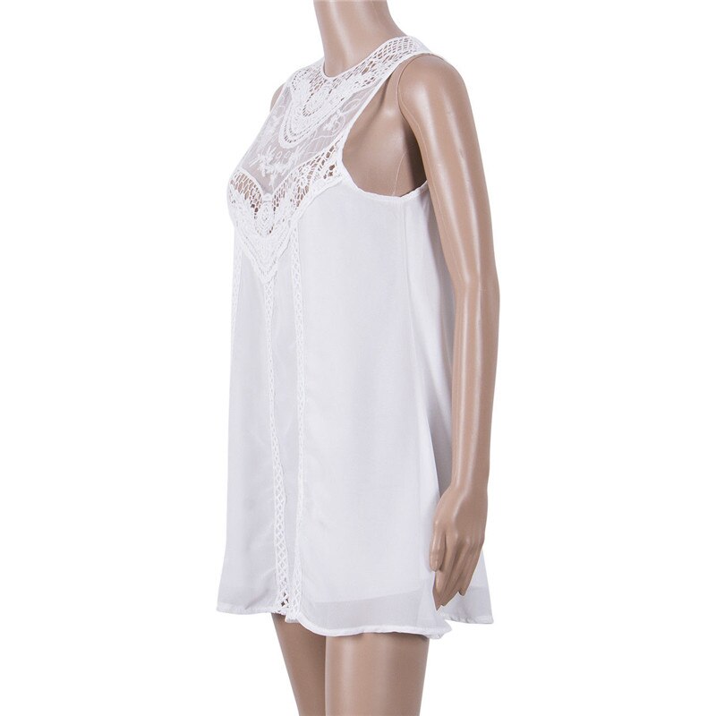 Vestido Blanco Corto Sin Mangas