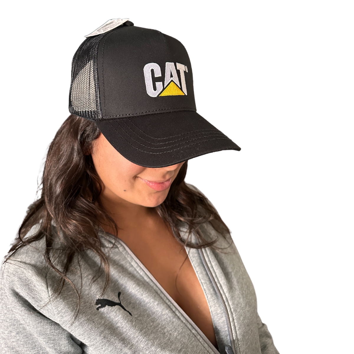Gorra Cat Original Trucker Cachucha Caterpillar Verde Bordad
