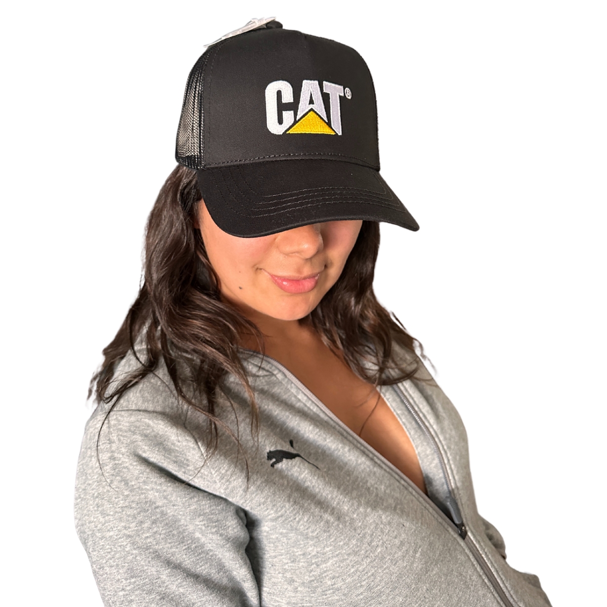 Gorra Cat Original Trucker Cachucha Caterpillar Verde Bordad