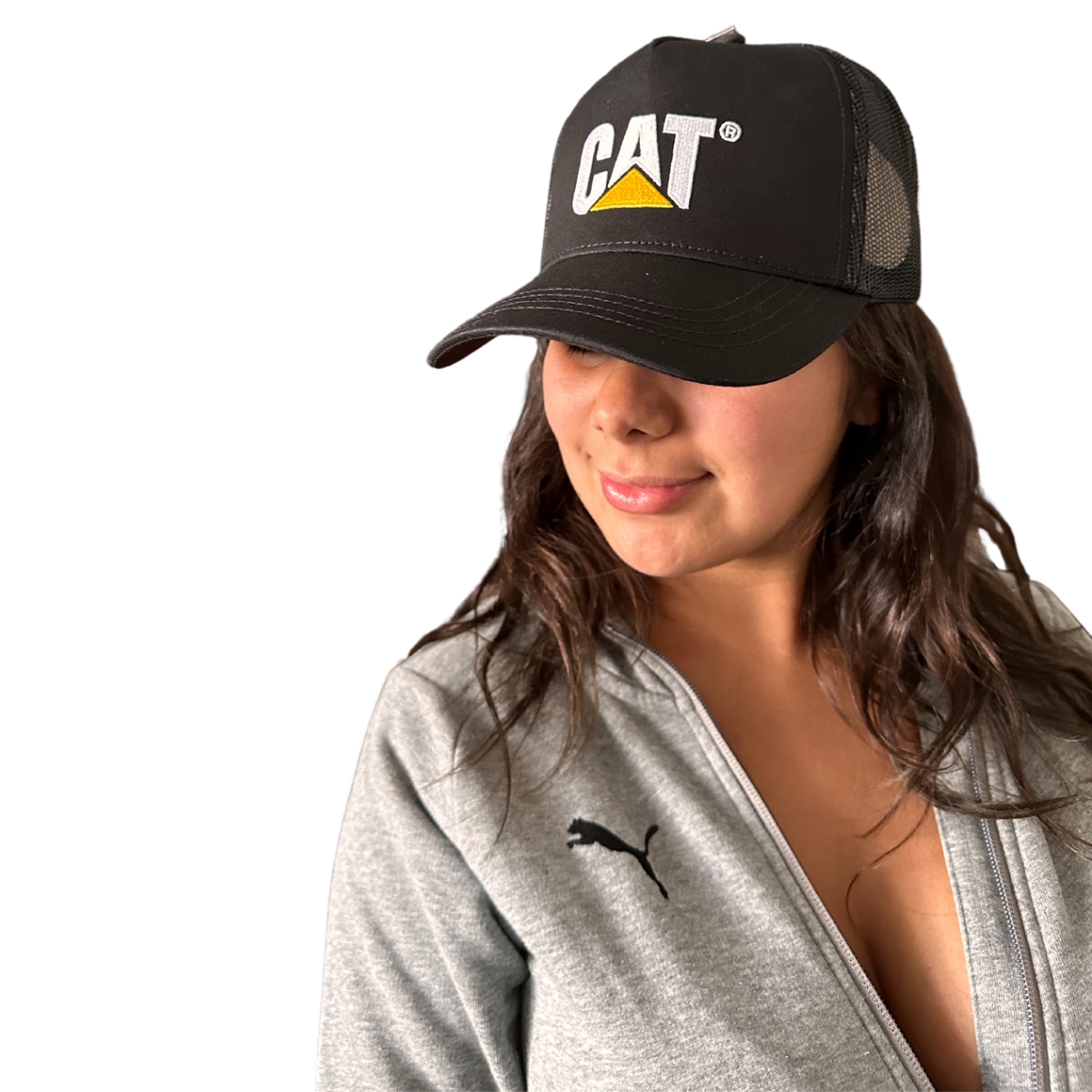 Gorra Cat Original Trucker Cachucha Caterpillar Verde Bordad