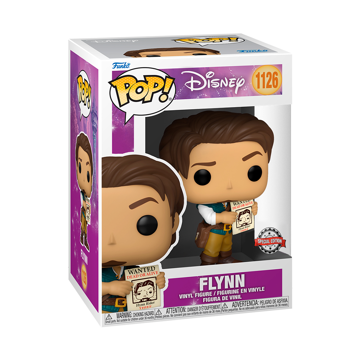 Funko Pop Flynn Con Cartel #1126 Enredados Disney Figura Original