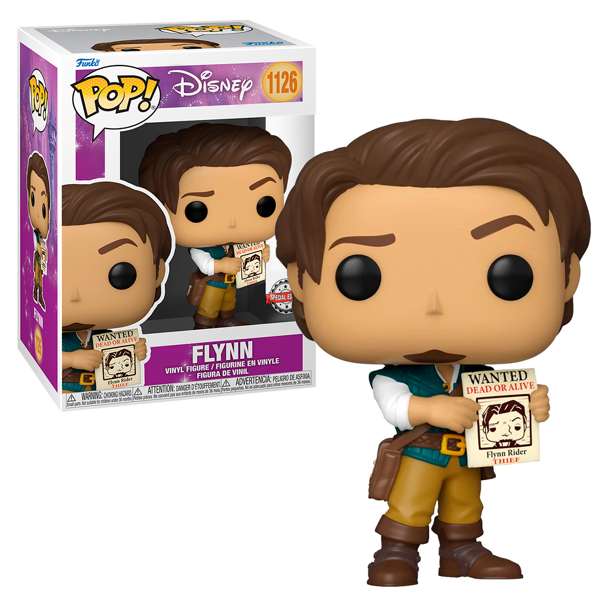 Funko Pop Flynn Con Cartel #1126 Enredados Disney Figura Original