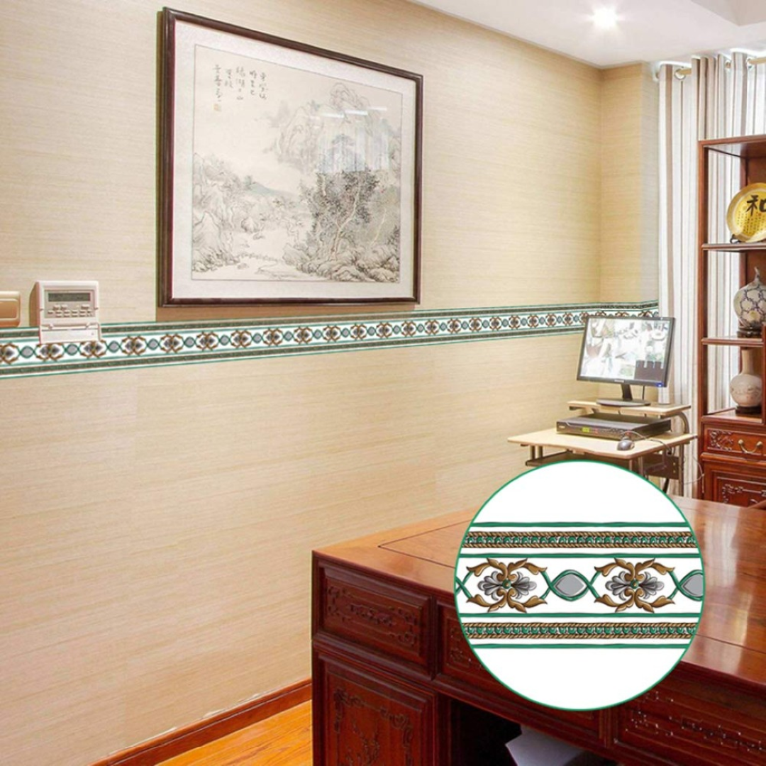 Cenefa Decorativa Vinílica Hogar Verde 10 m