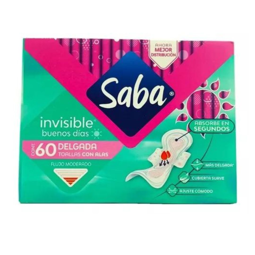 Toallas Saba Invisible Buenos Dias Con Alas 60 Piezas