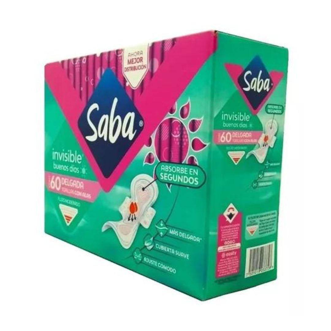 Toallas Saba Invisible Buenos Dias Con Alas 60 Piezas