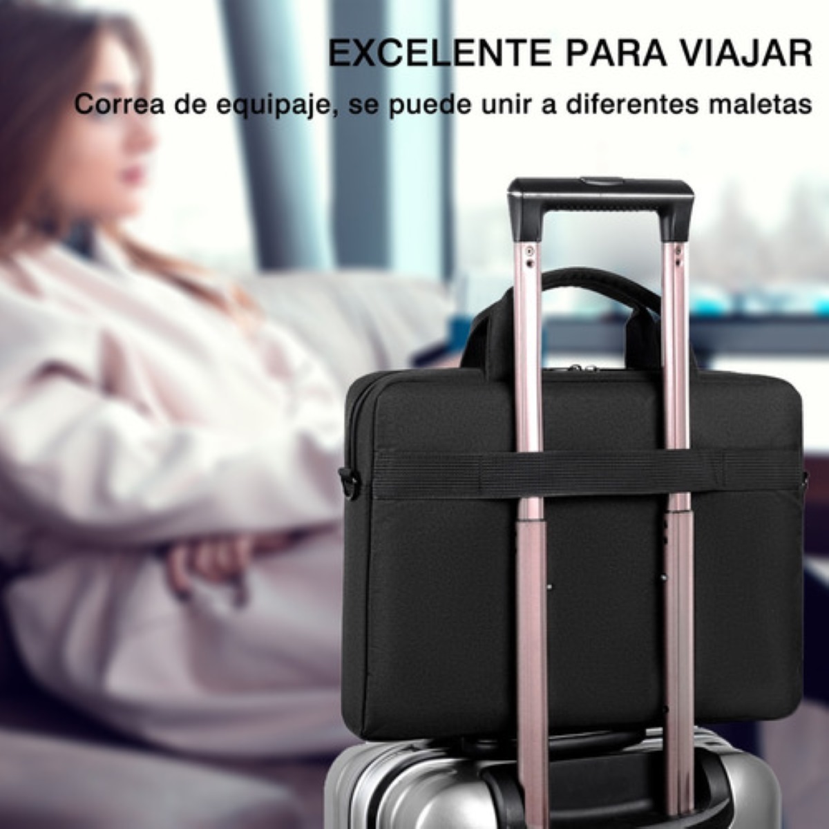 Maletín Impermeable Para Portátil De 15,6 Pulgadas Negro